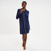 Chemise de nuit liquette boutonn&eacute;e bleu marine femme