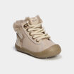 Bottillons zipp&eacute;s en cuir semelle souple rose clair b&eacute;b&eacute; fille