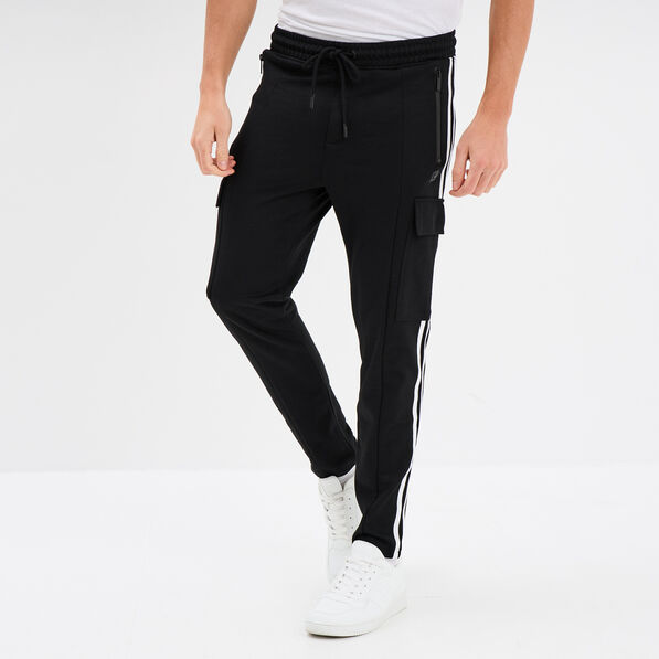 pantalon de jogging slim poches rabat noir homme Pantalon de jogging slim poches rabat noir homme