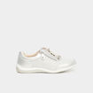 Baskets pied large en cuir blanc femme