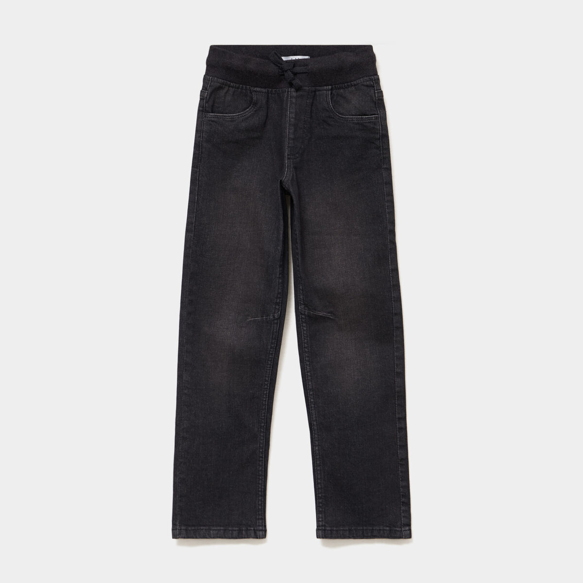 Jeans regular taille &eacute;lastiqu&eacute;e denim noir gar&ccedil;on