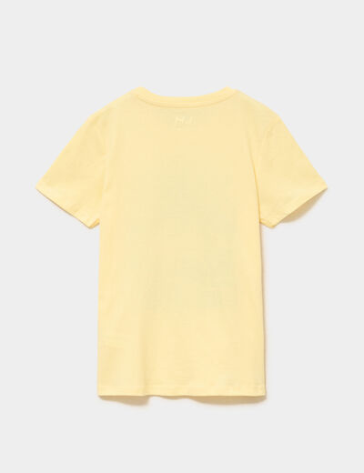 T-shirt manches courtes col rond coton jaune gar&ccedil;on