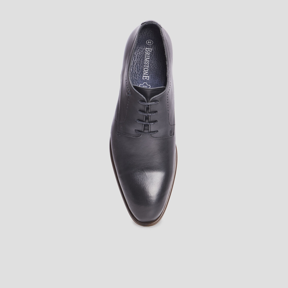 Derbies &agrave; lacets en cuir lisse noir homme