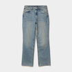 Jean droit taille basse coton denim dirty femme