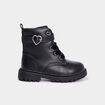 Boots crant&eacute;es avec boucles coeur noir b&eacute;b&eacute; fille