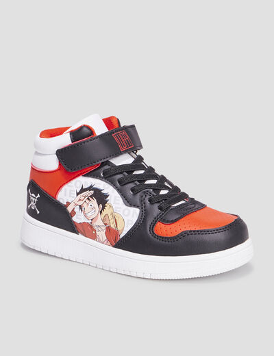 Baskets montantes à scratchs One Piece noir garçon
