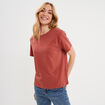 T-shirt col rond manches courtes coton vieux rose femme