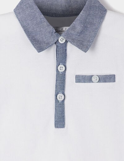 Polo manches courtes coton blanc bébé garçon