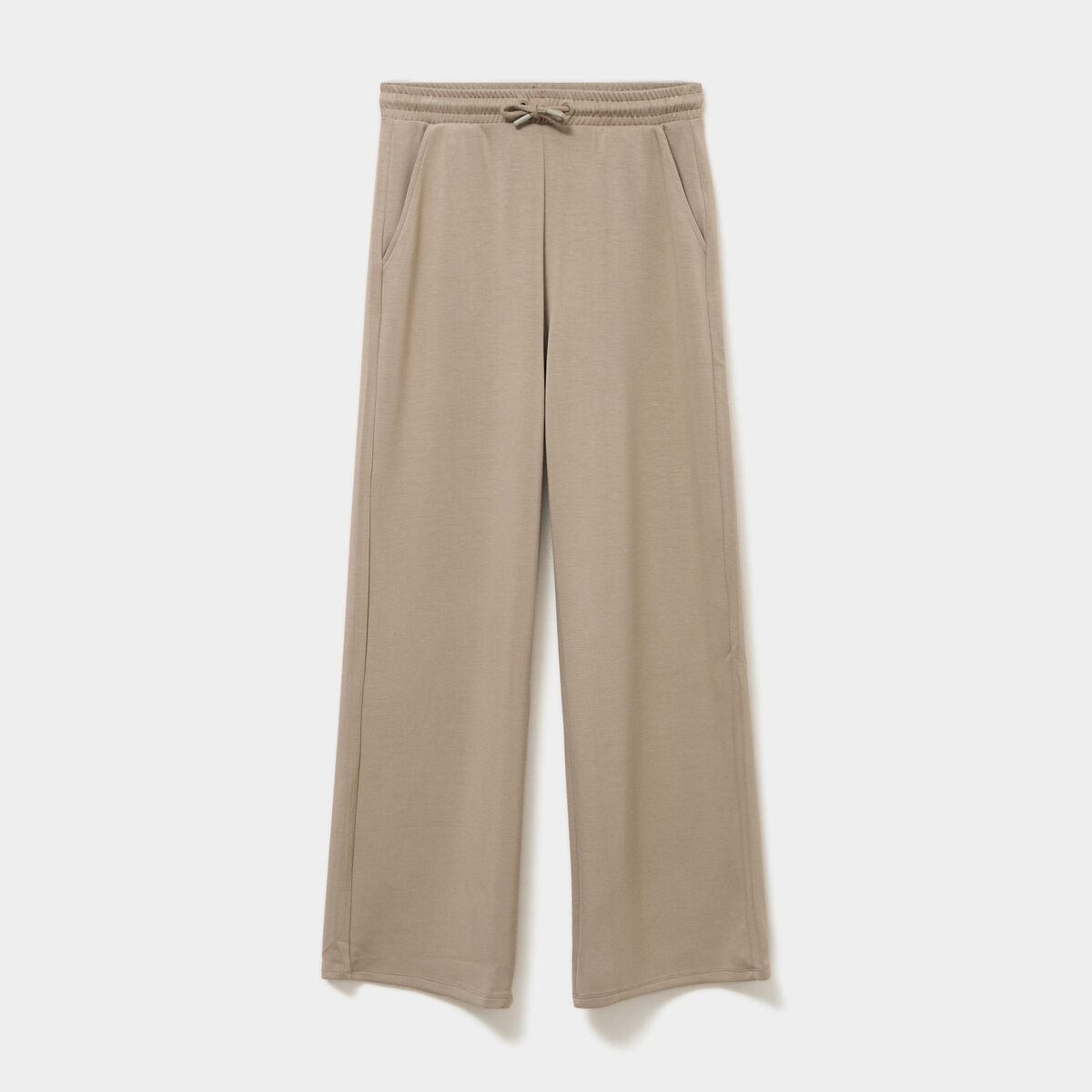 Pantalon de jogging large &eacute;lastiqu&eacute; taupe femme