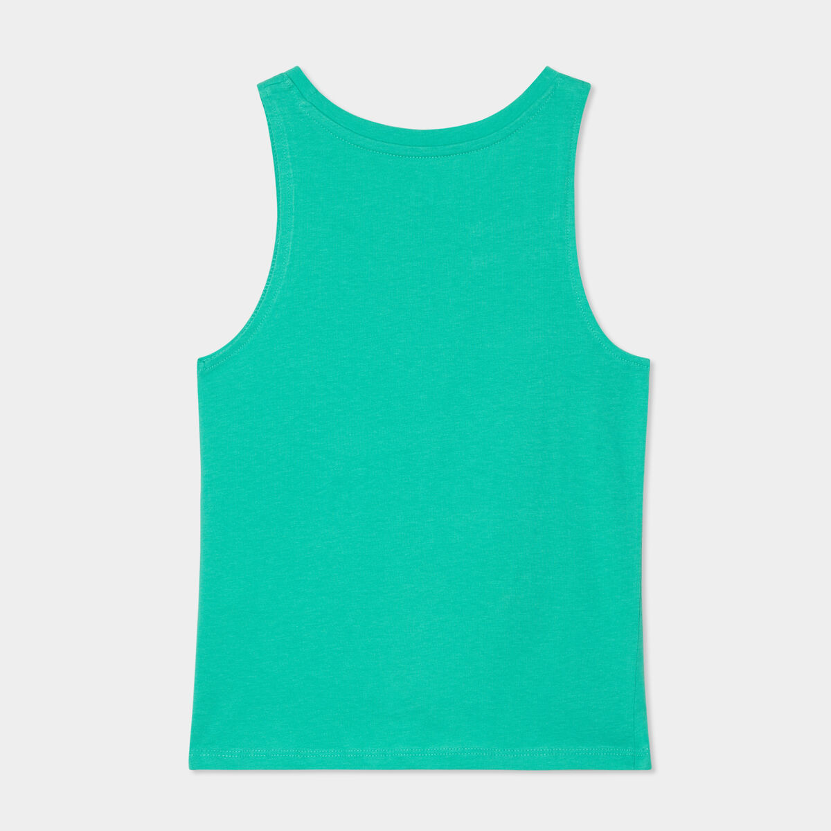 D&eacute;bardeur nou&eacute; col rond coton vert menthe fille