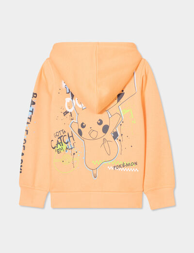Sweat zippé à capuche Pokémon Pikachu rose saumon garçon