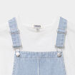Ensemble robe salopette et t-shirt coton bleu fille