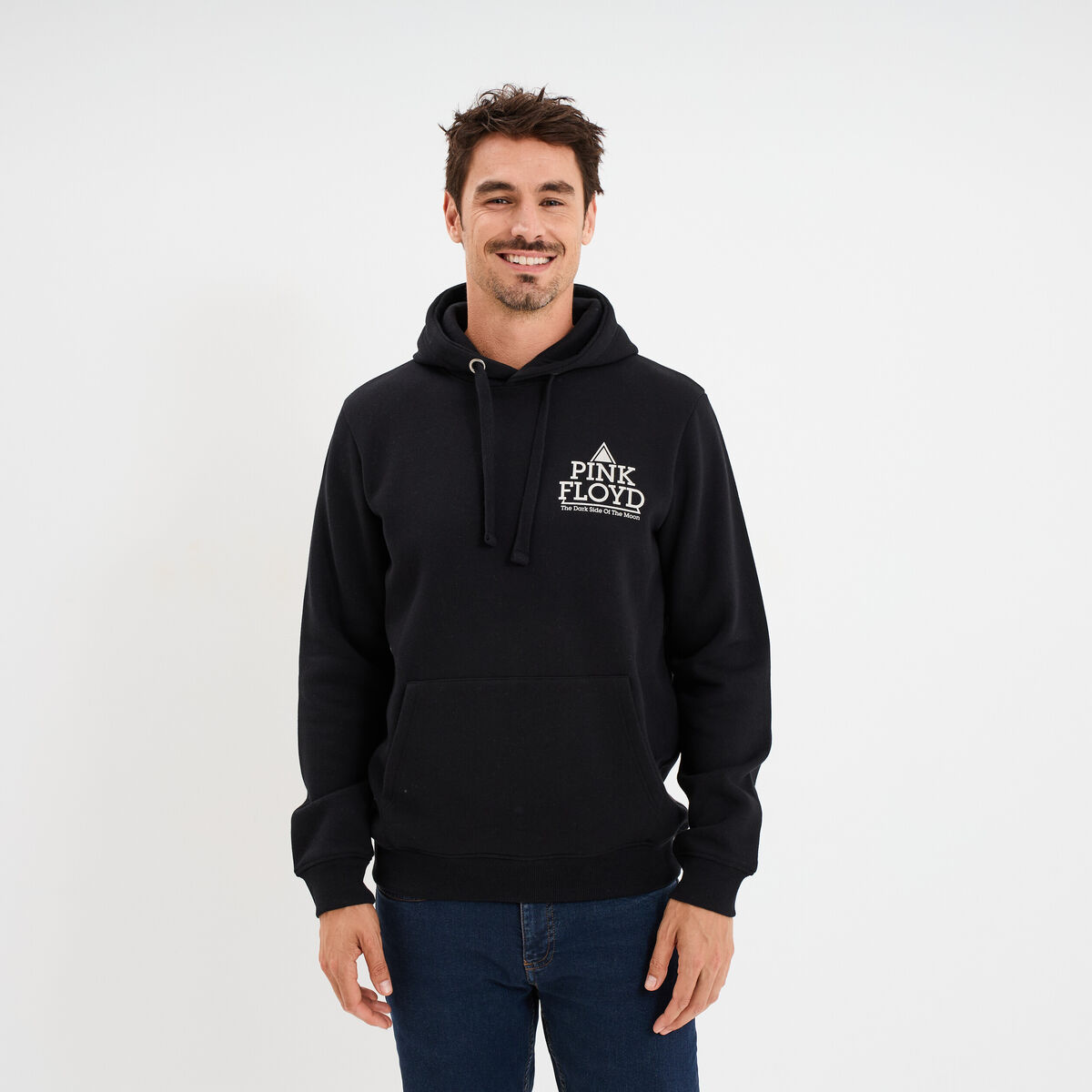 Sweat hoodie 1 poche Pink Floyd noir homme