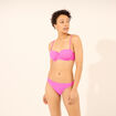 Haut de maillot de bain bandeau rose fushia femme