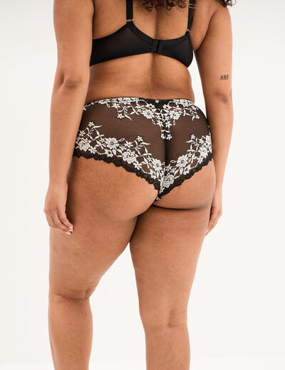 Shorty en dentelle noir femme grande taille