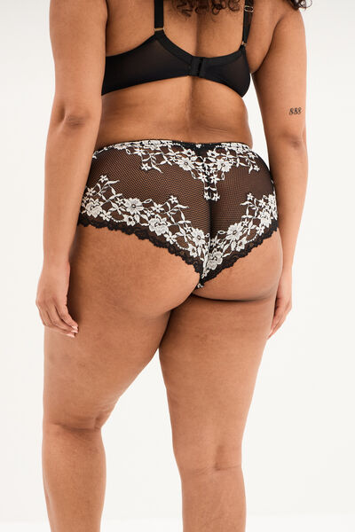 Shorty en dentelle noir femme grande taille
