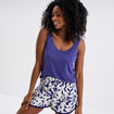 Ensemble pyjama short et débardeur bleu marine femme