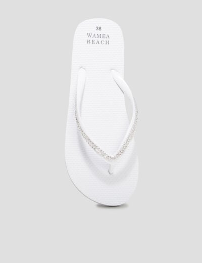 Tongs avec strass Wamea Beach blanc femme