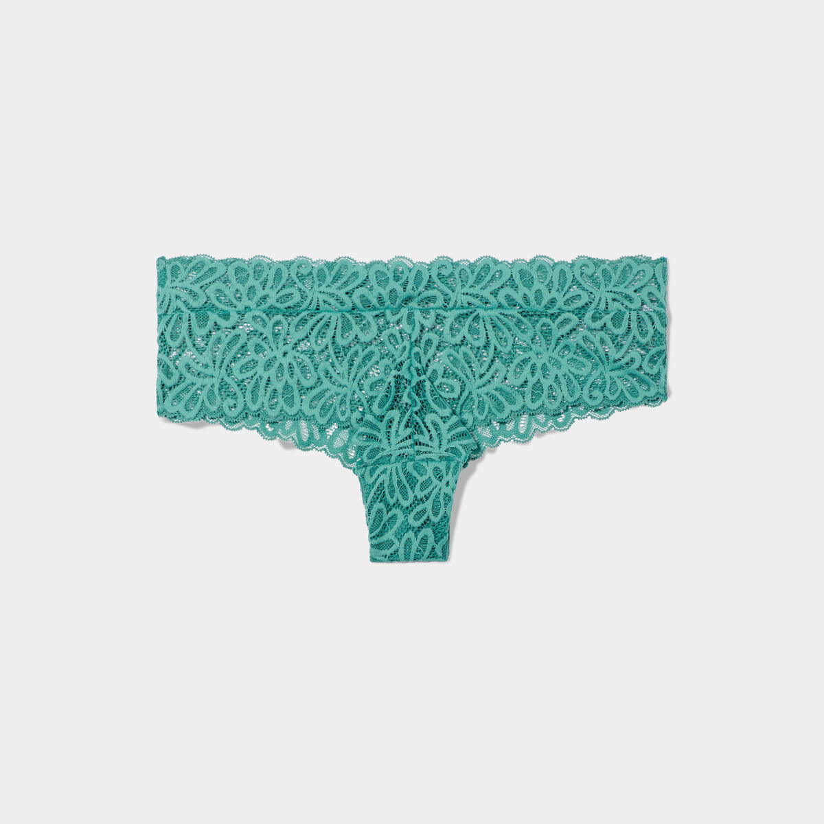 Shorty en dentelle vert menthe femme