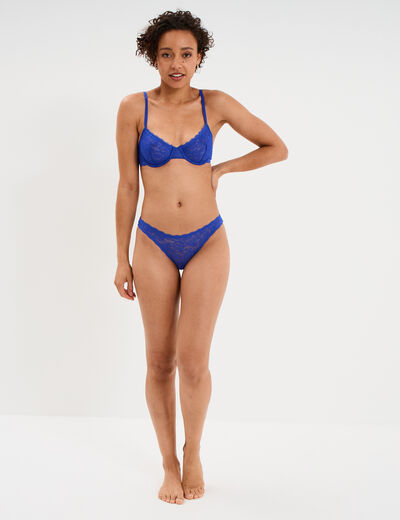 Soutien-gorge embo&icirc;tant dentelle bleu electrique femme