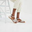 Sandales plates à brides en cuir Creeks gris argent femme