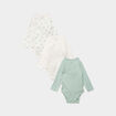 Lot 3 bodies crois&eacute;s manches longues vert pastel b&eacute;b&eacute;