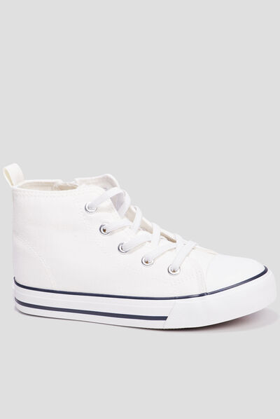 Tennis montantes en toile Creeks blanc fille