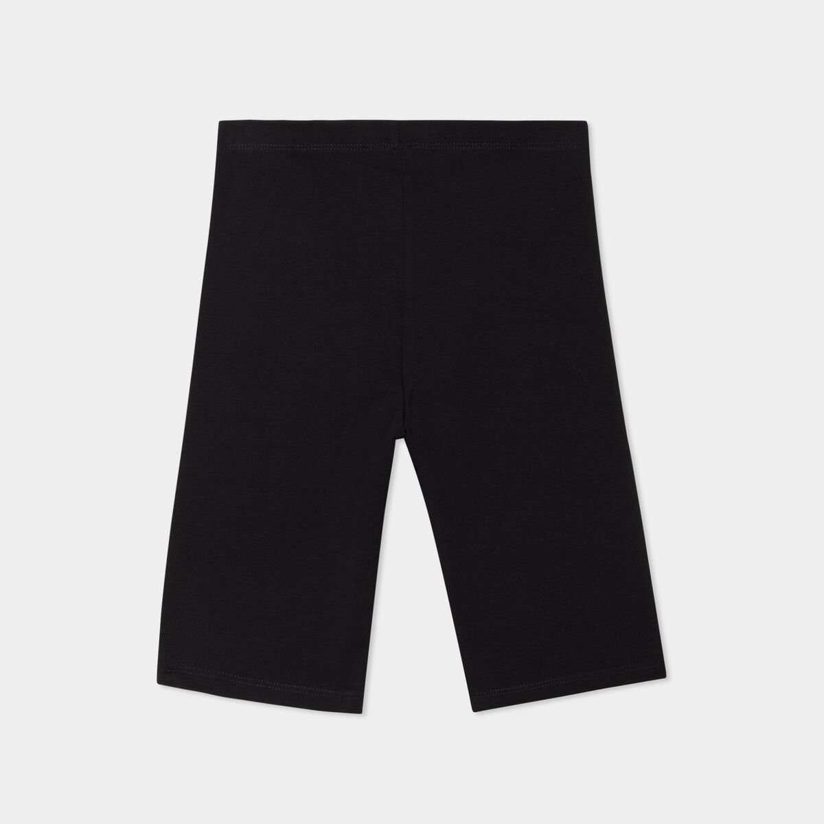 Short cycliste coton taille &eacute;lastiqu&eacute;e noir fille