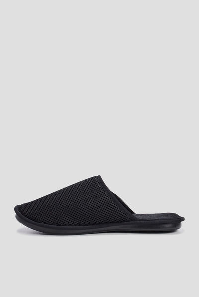 Chaussons mules noir homme