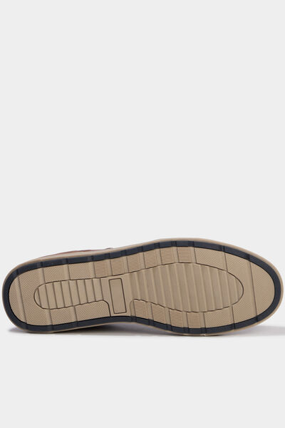 Baskets zipp&eacute;es &agrave; lacets confort marron homme