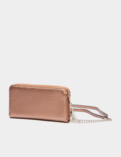 Sac pochette à bandoulière couleur bronze femme