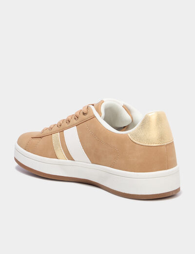 Tennis basses avec lacets sable femme