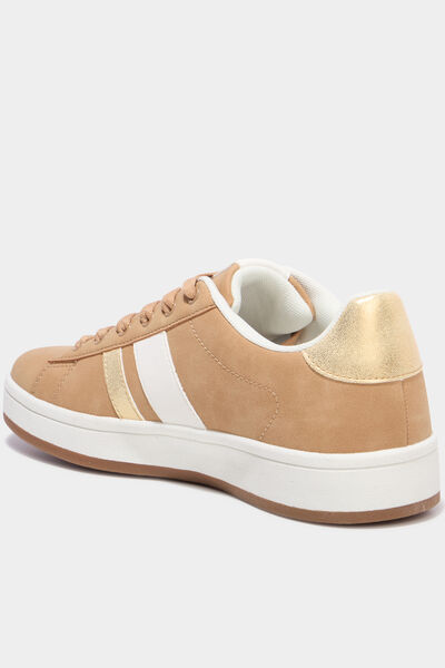 Tennis basses avec lacets sable femme