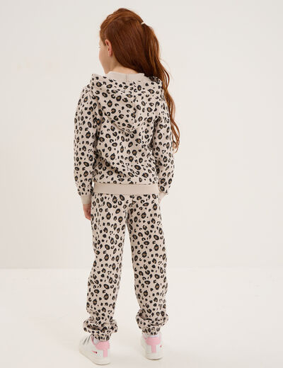 Sweat zippé à capuche sable fille