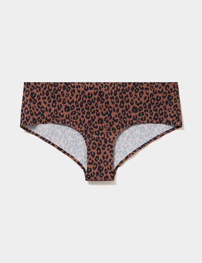 Shorty microfibre sans coutures marron femme
