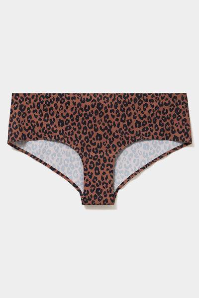 Shorty microfibre sans coutures marron femme
