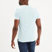 Polo manches courtes bords contrastés bleu pastel homme
