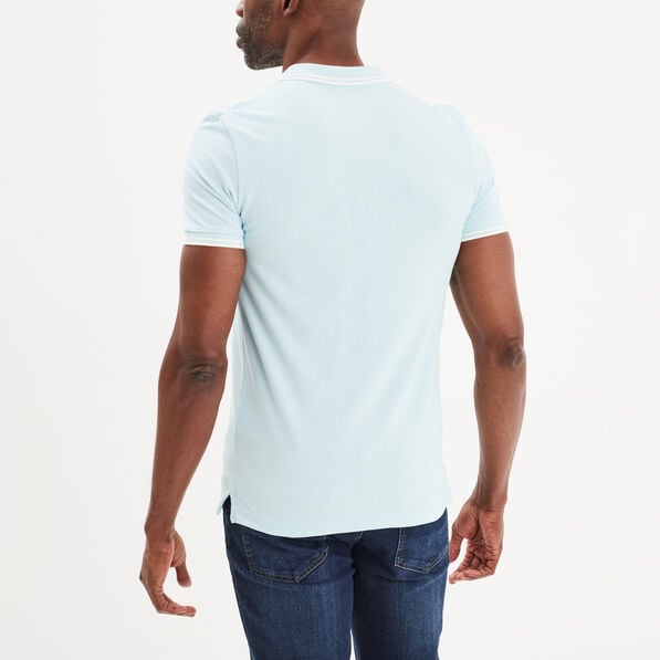 polo manches courtes bords contrastes bleu pastel homme Polo manches courtes bords contrastés bleu pastel homme
