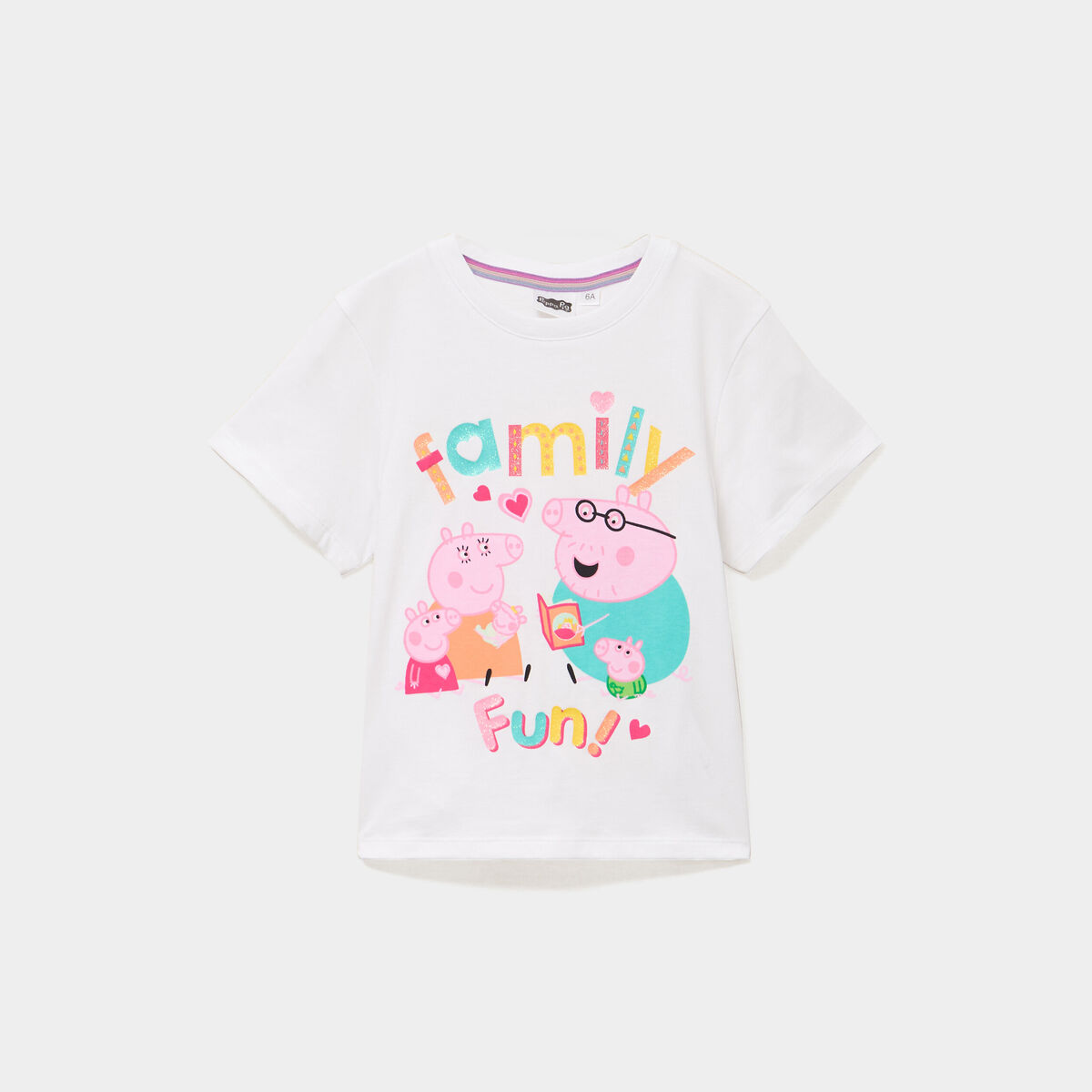 T-shirt manches courtes coton Peppa Pig blanc fille