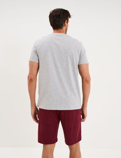 Ensemble pyjama short et t-shirt gris clair homme