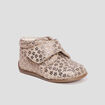 Bottillons scratchs cuir semelle souple marron bébé fille