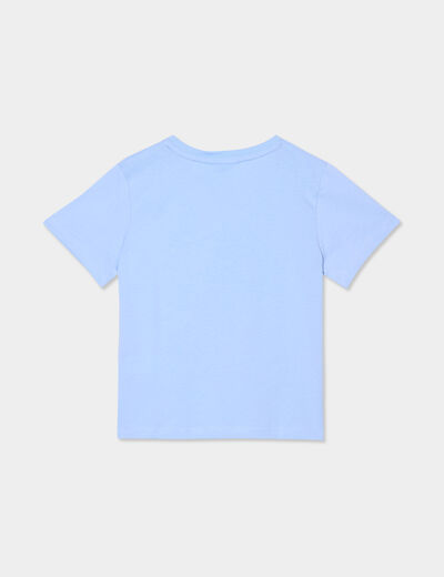 T-shirt manches courtes coton Stitch bleu fille