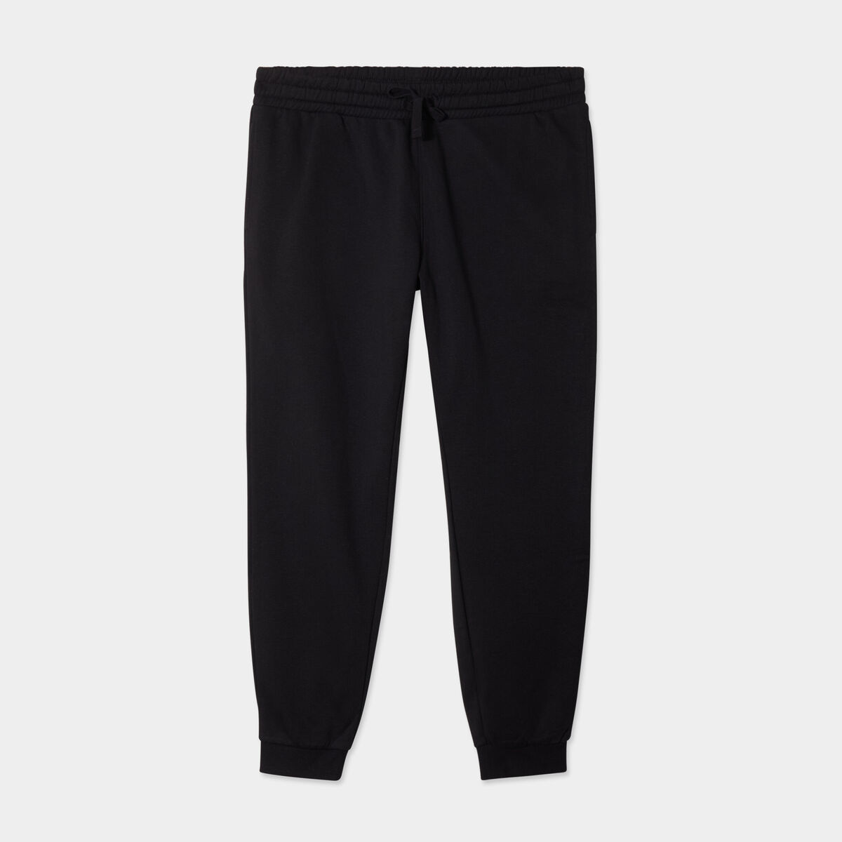 Pantalon jogging droit molleton noir homme
