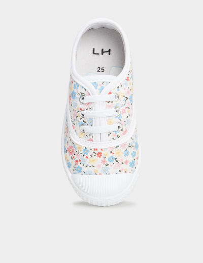 Tennis basses en toile ecru fille