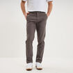 Pantalon chino droit extensible gris fonc&eacute; homme
