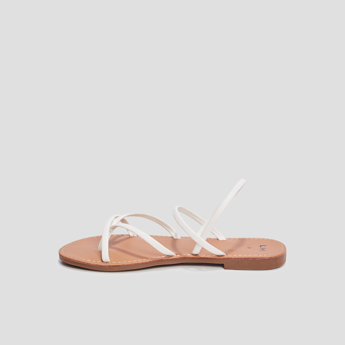 Sandales plates blanc femme
