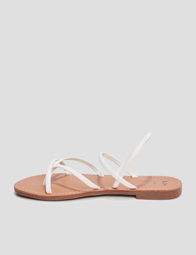 Sandales plates blanc femme