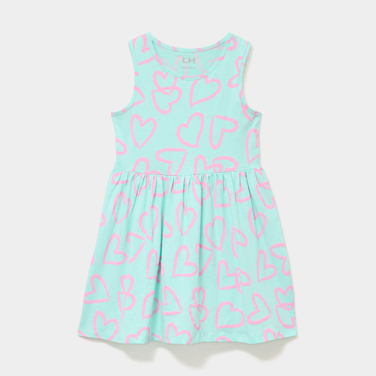 Robe patineuse sans manches coton bleu turquoise fille