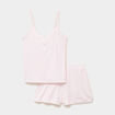 Ensemble pyjama short et d&eacute;bardeur ecru femme