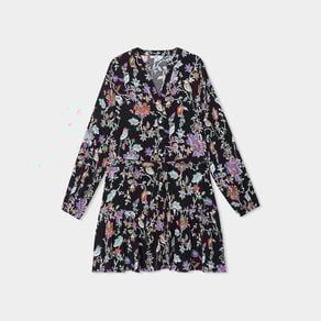 robe trapeze a volants boutonnee noir femme Robe trapèze à volants boutonnée noir femme